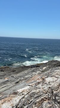 waves on the rocky shore