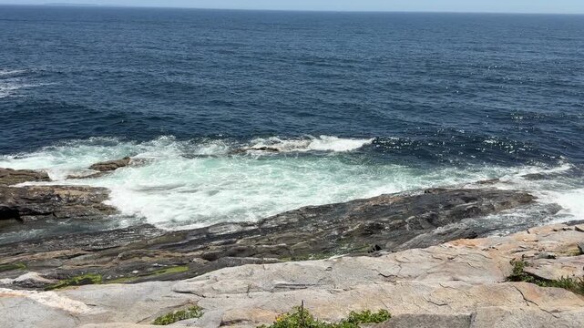 sea waves and rocks maine coast