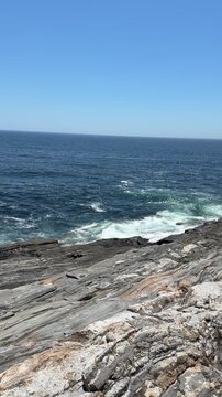 sea waves and rocks maine coast