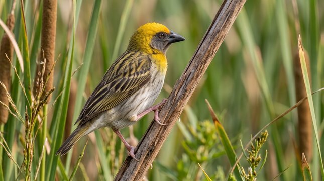 Baya Weaver (Ploceus philippinus) Weaving an Intricate Nest &ndash; Master Architect of the Bird World
