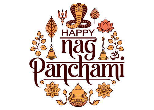 Happy Nag Panchami Decorative Floral Vector Illustration