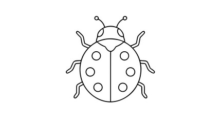 A delicate hand-drawn ladybug line art vector icon with dotted wing patterns, perfect for nature-themed branding, educational materials, or organic product labels. © Zunaira