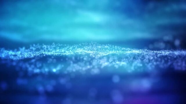 Twilight particle shimmering blue lights creating dreamy abstract digital atmosphere