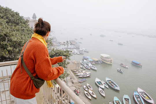 Traveler in Varanasi, India