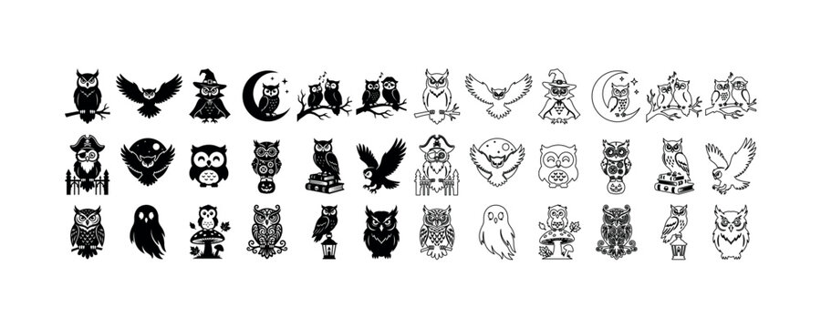Illustration of angry owl sitting on branch
