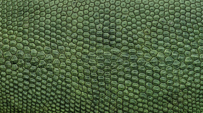 Close up shot of ultra realistic green snake skin or lizard scales texture