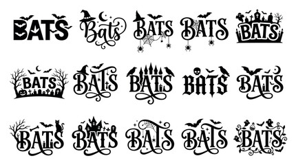 Fototapeta premium Halloween Bats Silhouette Vector Illustration