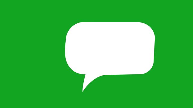 Online bubble chat messages black Screen chroma key, pop up chat box, Text box, Animation Speech Bubble Alpha channel. message box cartoon animated icon. Motion graphics of message concept