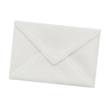 Simple closed white paper envelope isolated on a pure white background captured with soft studio lighting for professional business correspondence and personal mail delivery purposes