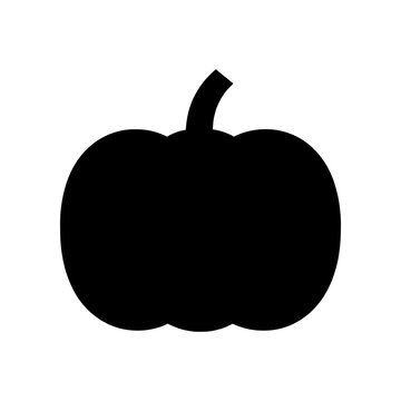 Pumpkin Minimal icon featuring a clean and modern pumpkin silhouette with simplified contours. Premium black and white vector illustration ideal for autumn themes, Halloween designs, harvest festivals