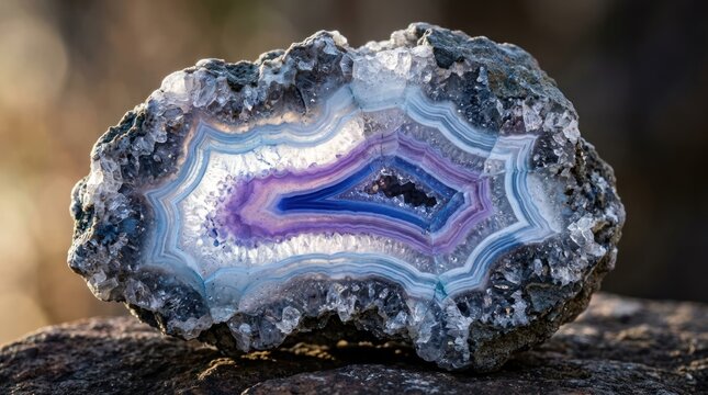 Abstract geode slice crystal mineral nature