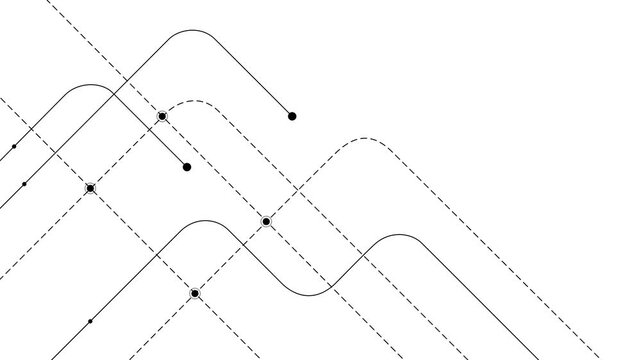 Abstract geometric Circuit connect lines and dots.Simple technology graphic background.Illustration Vector design Network technology and Connection concept. animated on transparent .