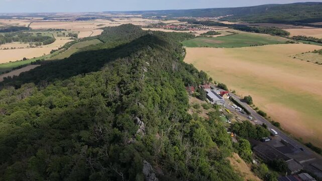 Teufelsmauer Wall Treeline Village Backdrop Aerial Harz