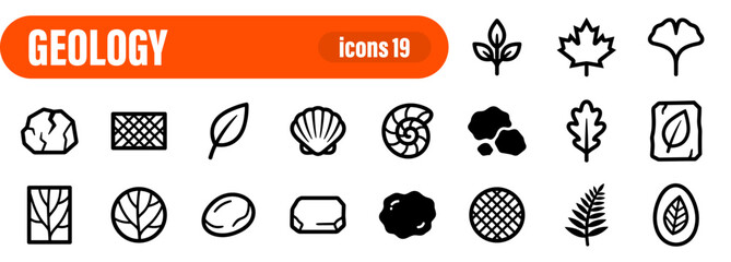 Geology and Fossils Outline Icon Set © liubomir118809