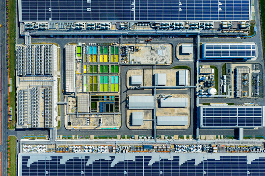 solar rooftops and wastewater treatment facility