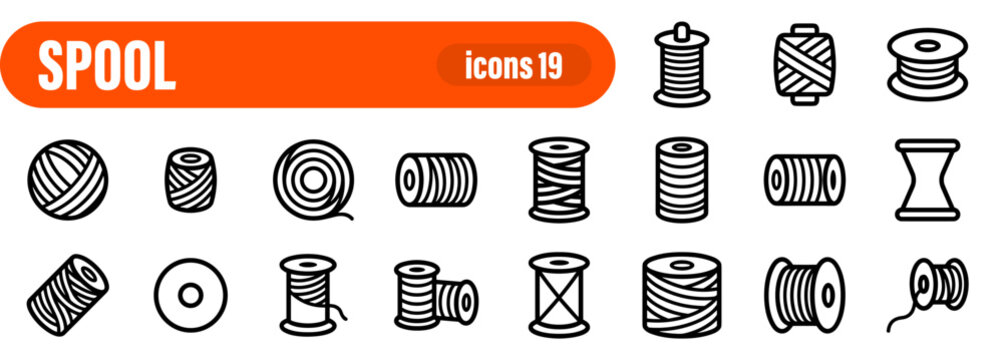 Thread Spool and Sewing Icons