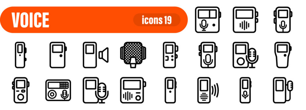 Voice Recorder Icons - Audio Device Symbols