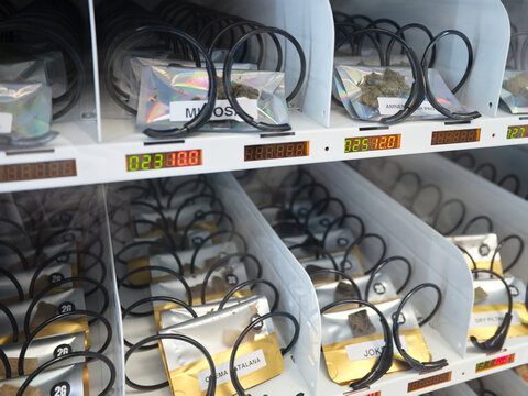 CBD vending machine dispensing legal cannabis products