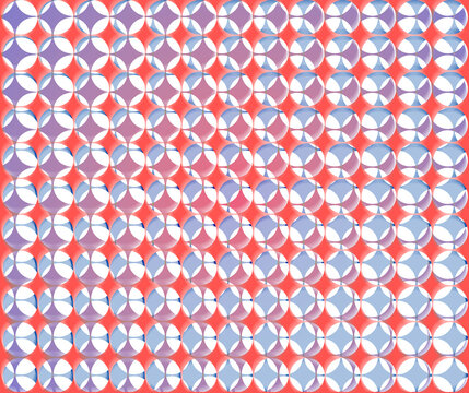 geometric circle pattern on red background