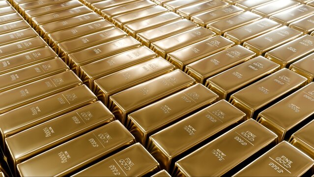 Close up of gold bars