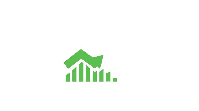 Arrow up business graph icon animation. Increasing business growth chart animation. Going up business graph concept.