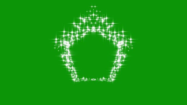 Glitter sparkles twinkle stars line and twinkle sparkle stars animation, star sparkle vector doodles, cartoon doodle sparkles, fairy dust wand trail transition isolated on green screen.4k animation