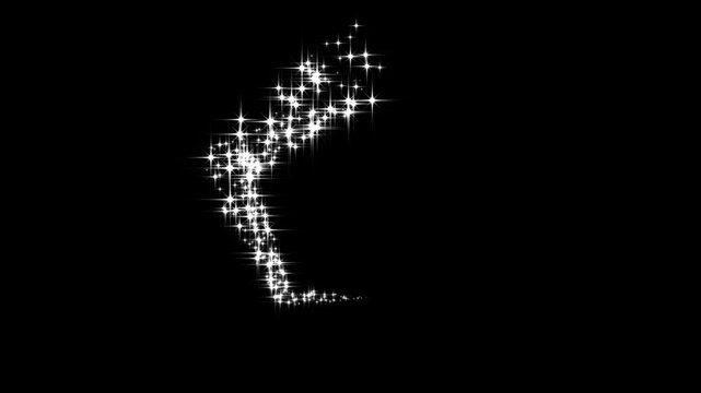 Glitter sparkles twinkle stars line and twinkle sparkle stars animation,  star sparkle vector doodles, cartoon doodle sparkles, glowing light effect in seamless loop 4K black screen animation.