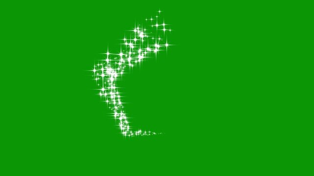 Glitter sparkles twinkle stars line and twinkle sparkle stars animation,  star sparkle vector doodles, cartoon doodle sparkles, glowing light effect in seamless loop 4K green screen animation.