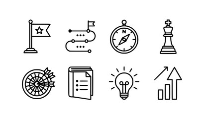 Business strategy icons set goal setting planning and success concepts © Nahid