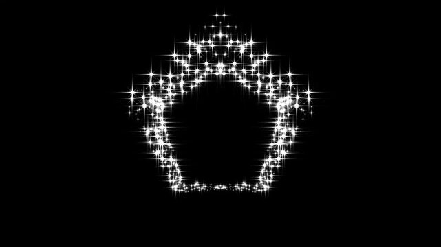 Glitter sparkles twinkle stars line and twinkle sparkle stars animation, star sparkle vector doodles, cartoon doodle sparkles, fairy dust wand trail transition isolated on black screen.4k animation