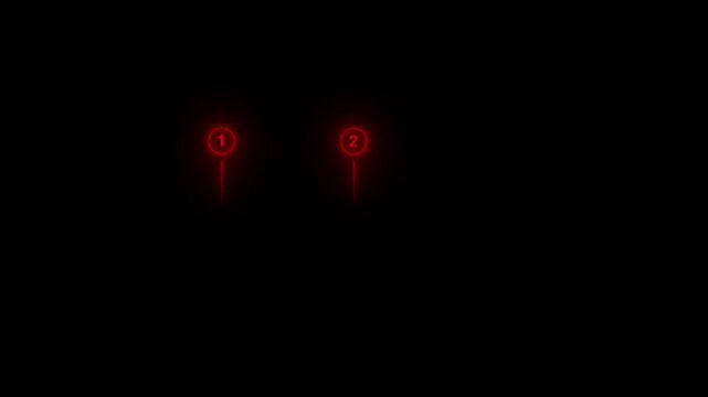  step-by-step process flowchart with 1,2,3 step. Smooth step-by-step animation