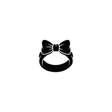 Minimalist baby headband with bow vector icon