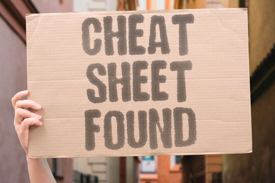 "Cheat Sheet Found" Academic dishonesty during exam discovered. CHEAT. SHEET. FOUND. ACADEMIC. DISHONESTY.