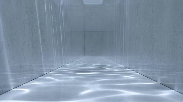 Magnific Endless Reflective Marble Corridor with Subtle Flo Abstract Visual Background with Clean Commercial Design Style