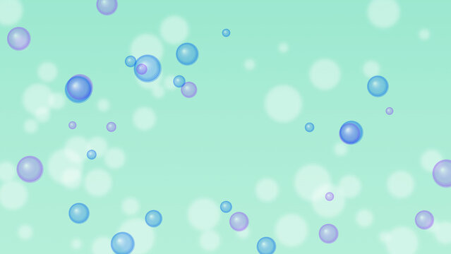 Floating bubbles in light blue watery background illustration