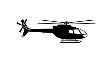 Helicopter Silhouette Against A White Background chopper © MD