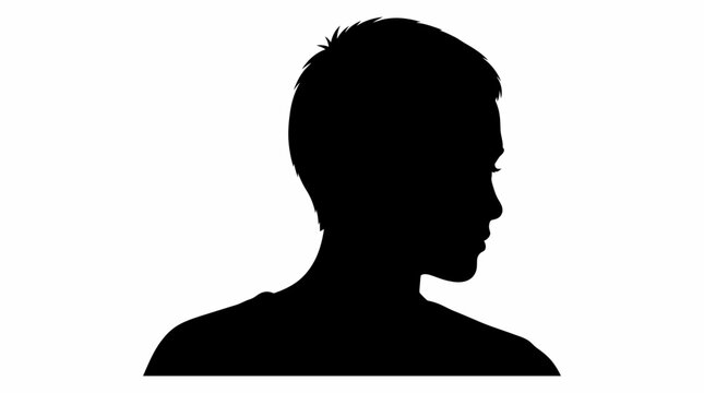 Human head profile silhouette against a white background