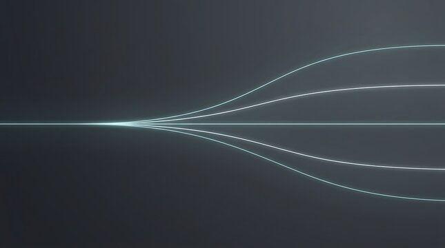 Conceptual visualization of data branching and signal splitting in a digital network or communication system transparent background