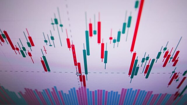 Cryptocurrency trading. Bitcoin stock graphic. Bitcoin mining and Finance banking management concept, oil and Money trading, Digital trade platform. Profit and loss graph. Online trading 