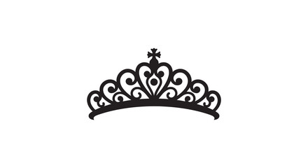 Black tiara with ornate details a decorative silhouette © MD