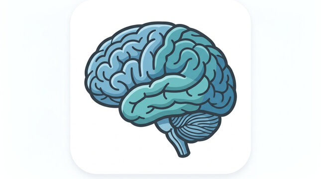 Detailed Illustration of Human Brain Anatomy.