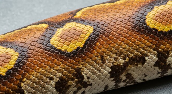 Detailed Close-up of Intricate Python Skin Texture with Natural Patterns