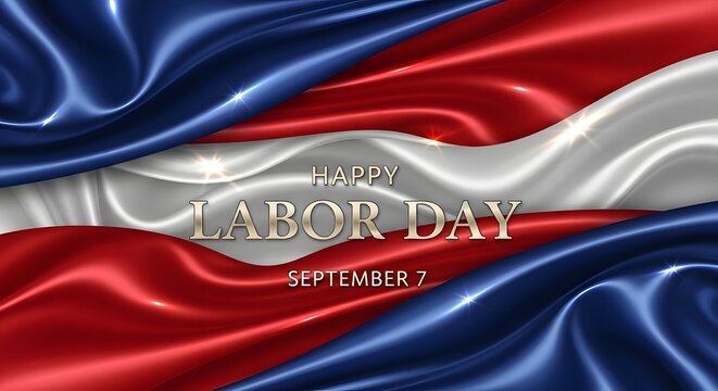 Happy labor day celebration with patriotic flag background