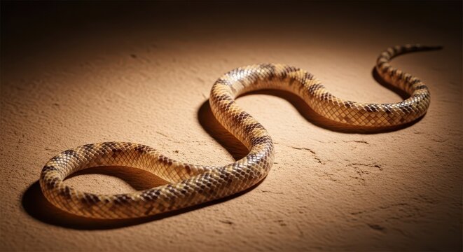 Detailed Snake Skin Texture With Patterned Scales on Dry Ground