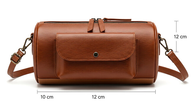 Brown leather crossbody bag with chain strap