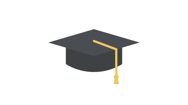 Graduation Cap Icon Animation | Apprentice Hat Education Motion Graphic
