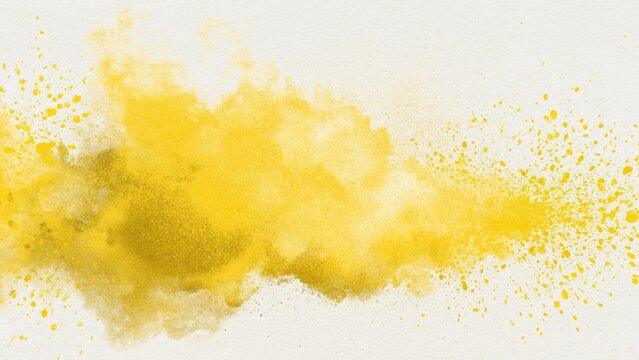 Abstract yellow watercolor splash texture background