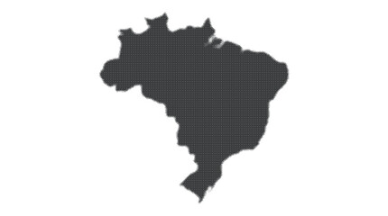 Fototapeta premium Detailed halftone map of Brazil isolated on white background. This high-quality vector illustration is perfect for educational, travel, and design projects for your work.