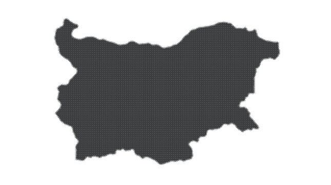 Detailed halftone map of Bulgaria isolated on white background. This high-quality vector illustration is perfect for educational, travel, and design projects for your work.