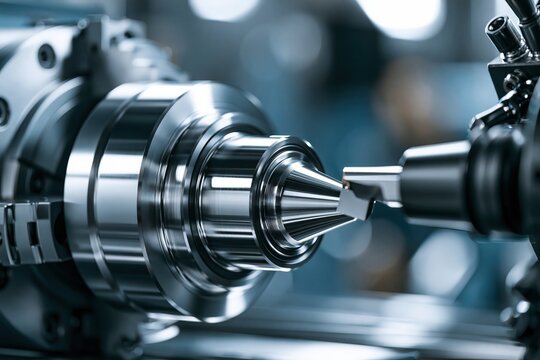 Metalworking lathe machine tool machining precision closeup